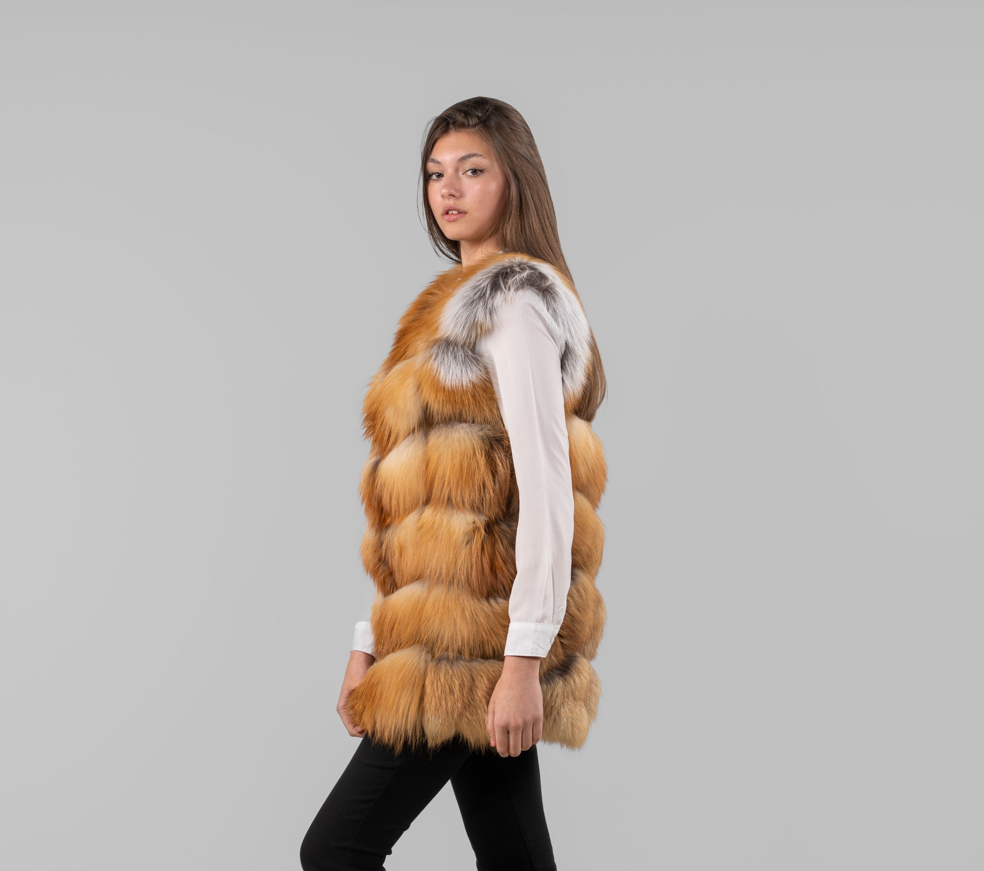 Haute Acorn Sapphire Hooded Mink Fur Jacket
