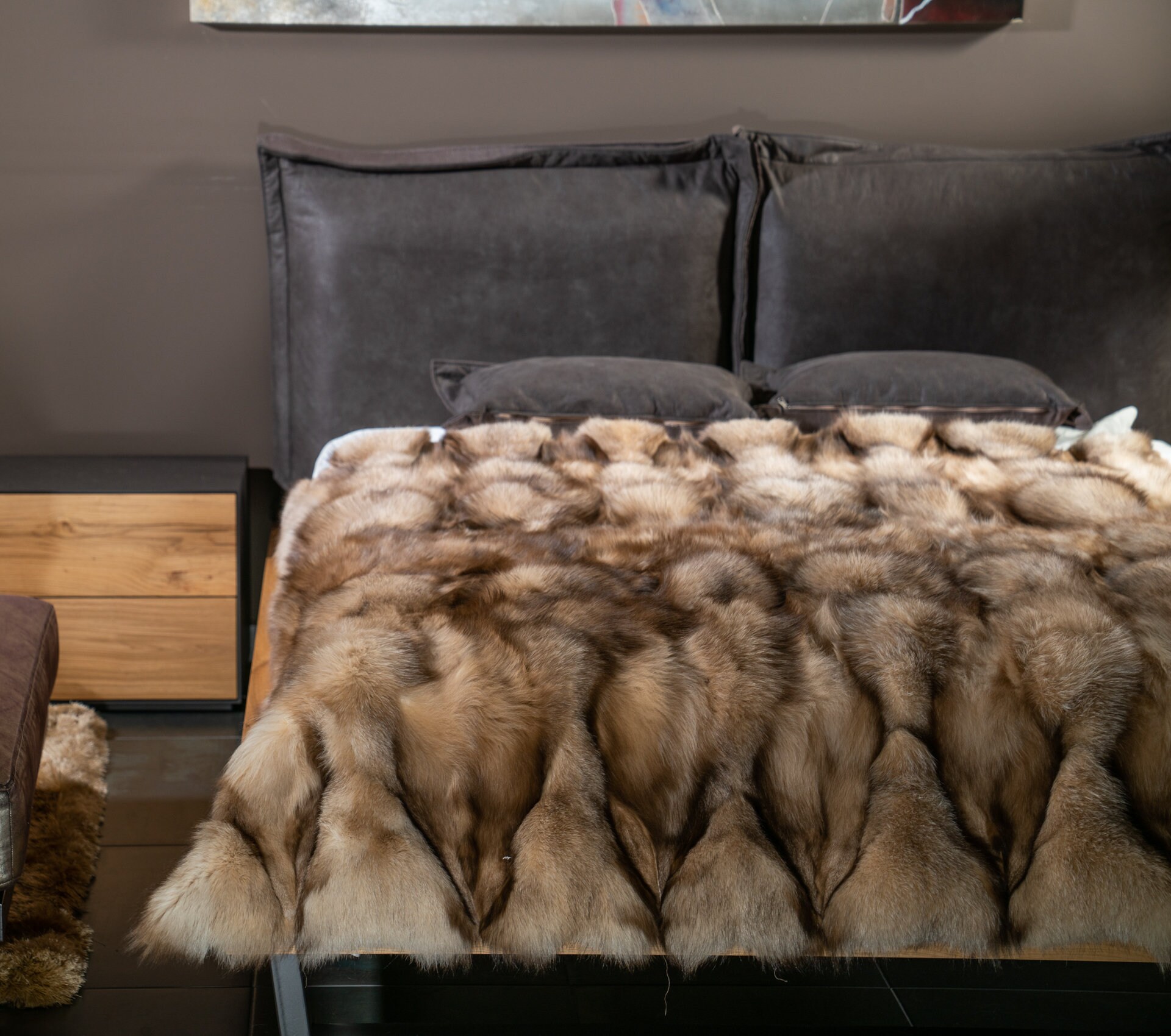 Fox fur comforter set sales