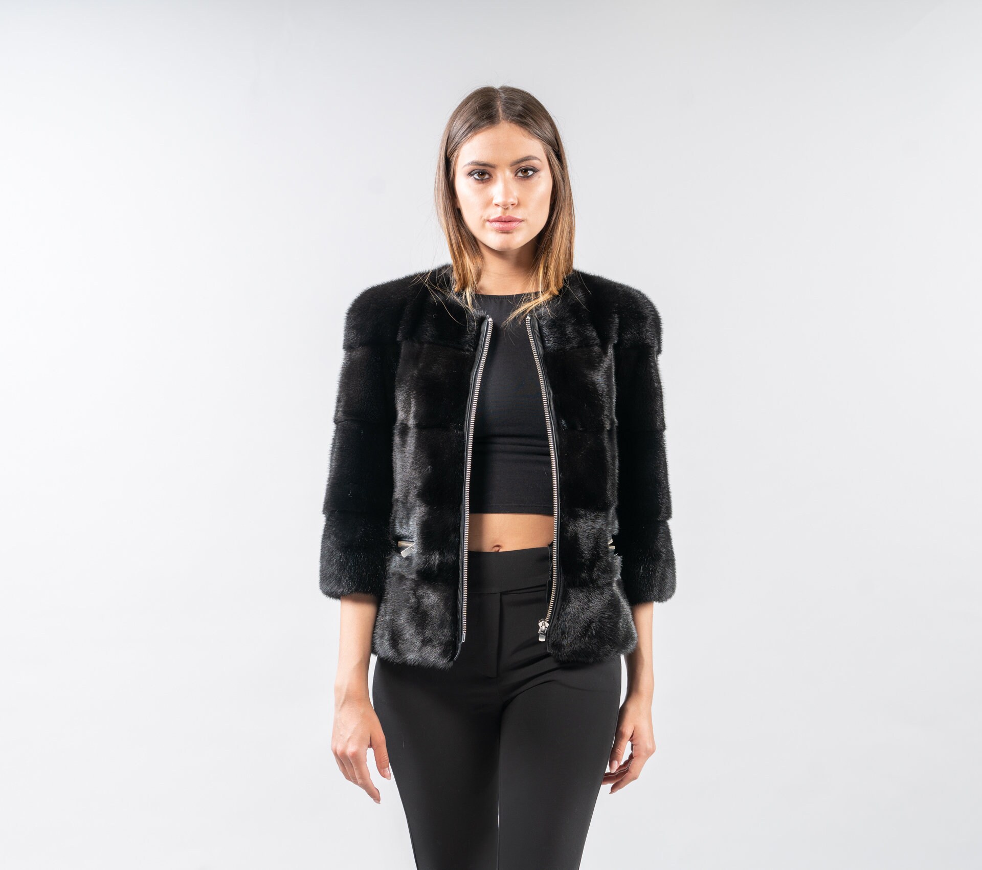 Y2K Juicy Couture Chinchilla Faux Fur Coat Gray Retro Mob