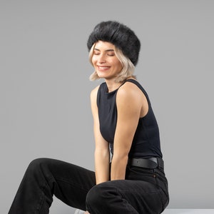 Dark Grey Mink Fur Headband