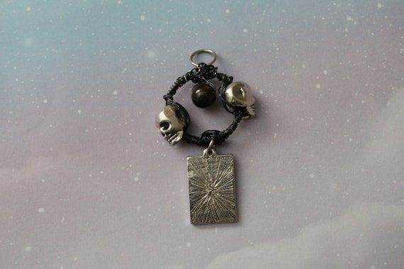 Spider and Skulls Unique Mini Charm Pendant