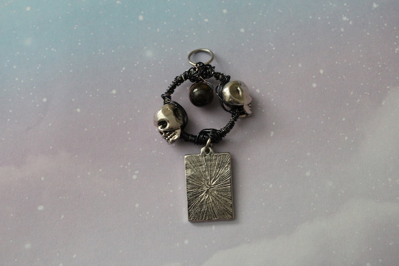 Spider and Skulls Unique Mini Charm Pendant