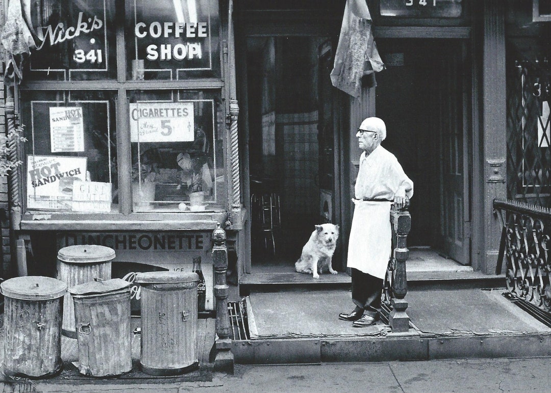 Lower East Side, NYC, nick's Coffee Shop. Original Photo Art Card Etsy