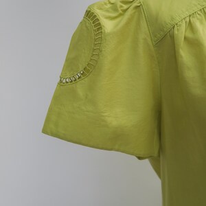 True vintage Light green Circular embroidery Cotton Japanese Vintage Dress long dress Maxi dress Vintage Dress image 6