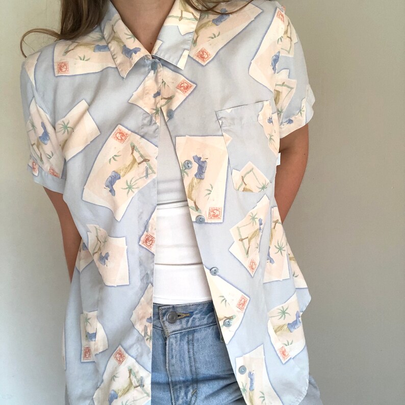 Pastel Vintage LizGolf Button Up