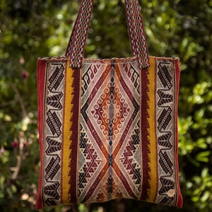 QAMAÑA alpaca Tote Bag Peruvian Handwoven Bag Quechua Symbols boho Bag ...