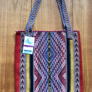 QAMAÑA Alpaca tote bag Peruvian handwoven bag Quechua symbols Boho bag Shopping bag Boho Chic Tote Comb#10 - Orange,yel