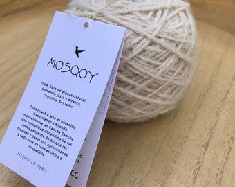 MILLMA 1 PLY, Hand-spun Alpaca Yarn: Double-Ply, Undyed Peruvian Wool