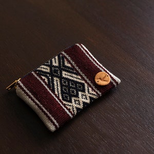 RANTIKUY Textiles coin purse Change purse Peruvian coin purse Boho change purse Hand made coin purse Drk red, blue