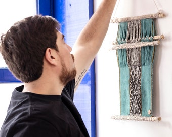 AWANA CANCHA CANCHA (M), Hand Knit Alpaca Wall Hanging | Peruvian Boho Home Decor