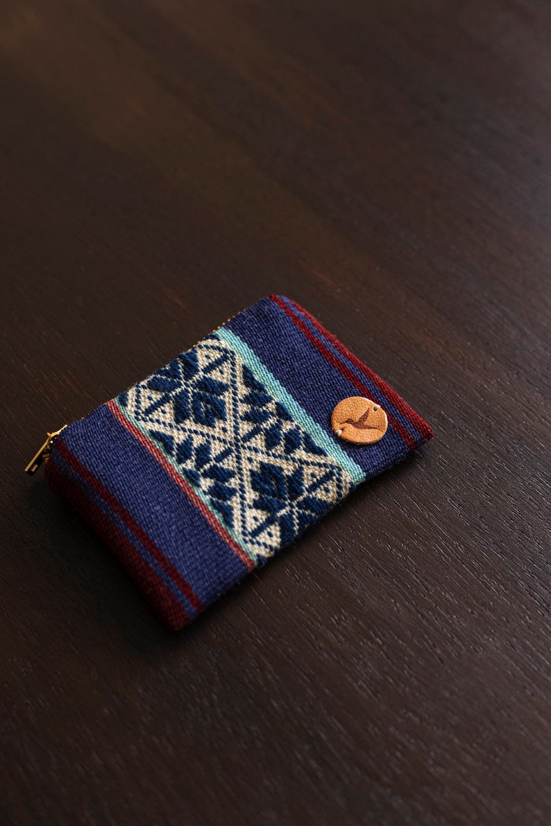 RANTIKUY Textiles coin purse Change purse Peruvian coin purse Boho change purse Hand made coin purse Red,lgtblue