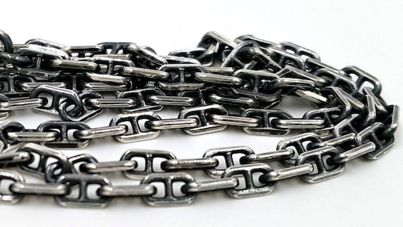 Argent Sterling 925 Massif Mariner Anchor Link Collier Pendentif Chaîne 3 mm Italie