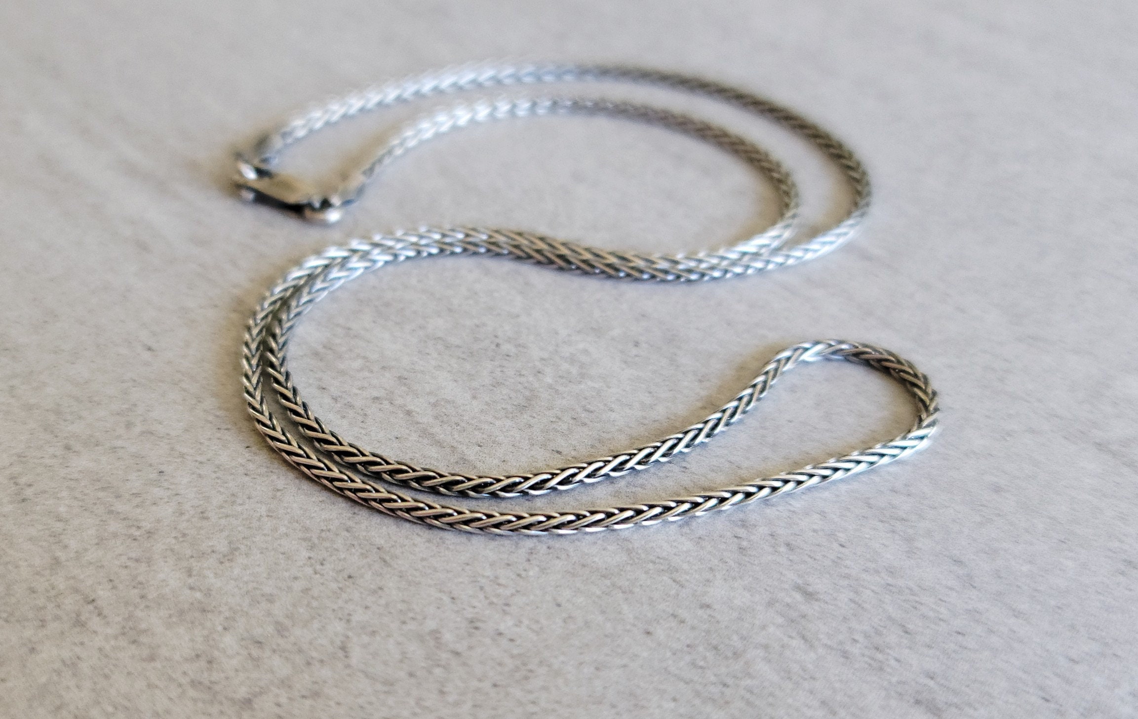 Men's Women's Solid 925 Sterling Silver Spiga Rope Wheat Chain Necklace 2mm  3mm 4mm 5mm 16 to 30 Lengths 