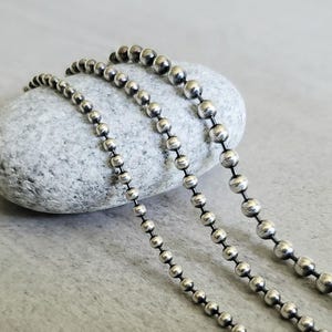 Sterling Silver Ball Chain in oxidized finish, 2.5mm 3mm 4mm mens or womens necklaces