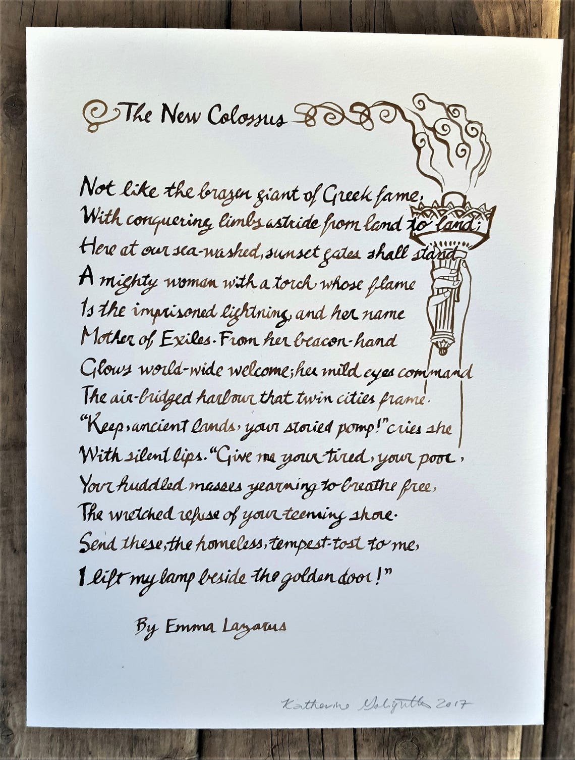The New Colossus- Poem by Emma Lazarus for the Statue of Liberty - Etsy