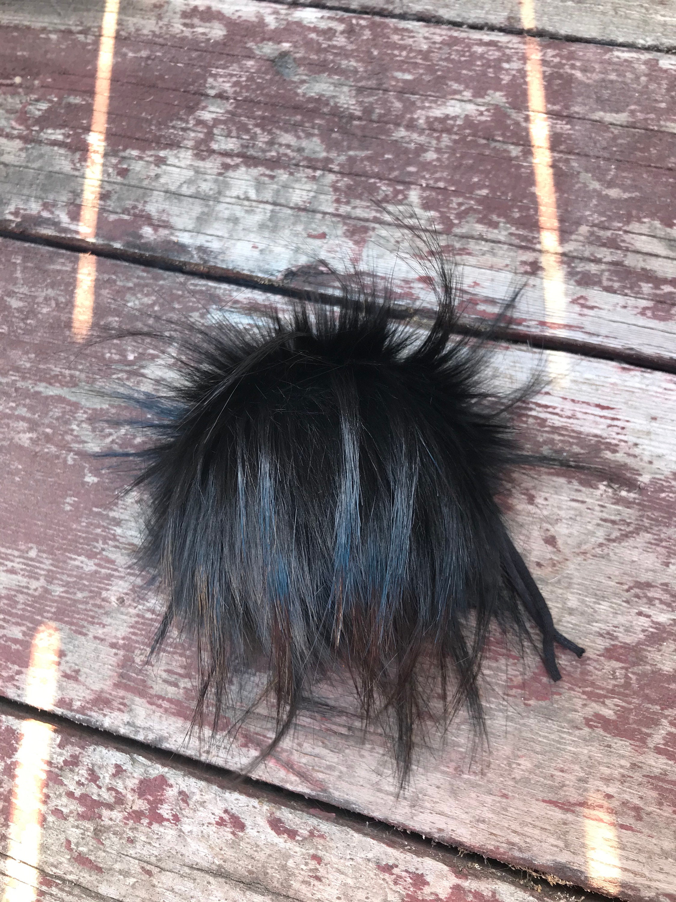 Black Faux Fur Pom Poms