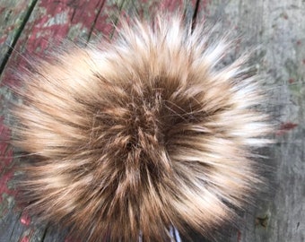 Golden Wolf Faux Fur Pom Poms