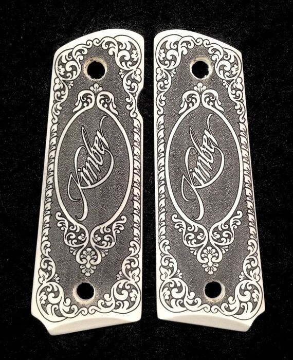 Kimber 1911 Full Size Custom Ivory Scrimshaw Pistol Grips Etsy
