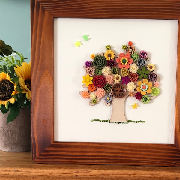 Button Tree Canvas - Etsy