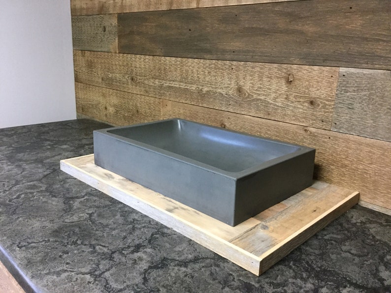 Rectangle vessel concrete sink Etsy