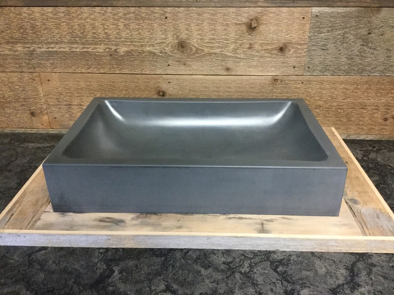 Rectangle vessel concrete sink Etsy