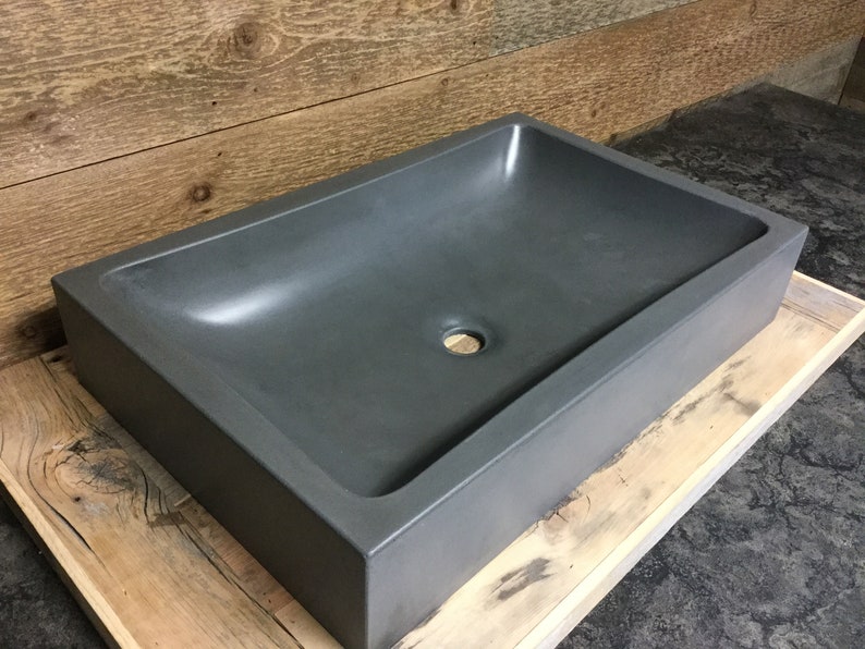Rectangle Vessel Concrete Sink