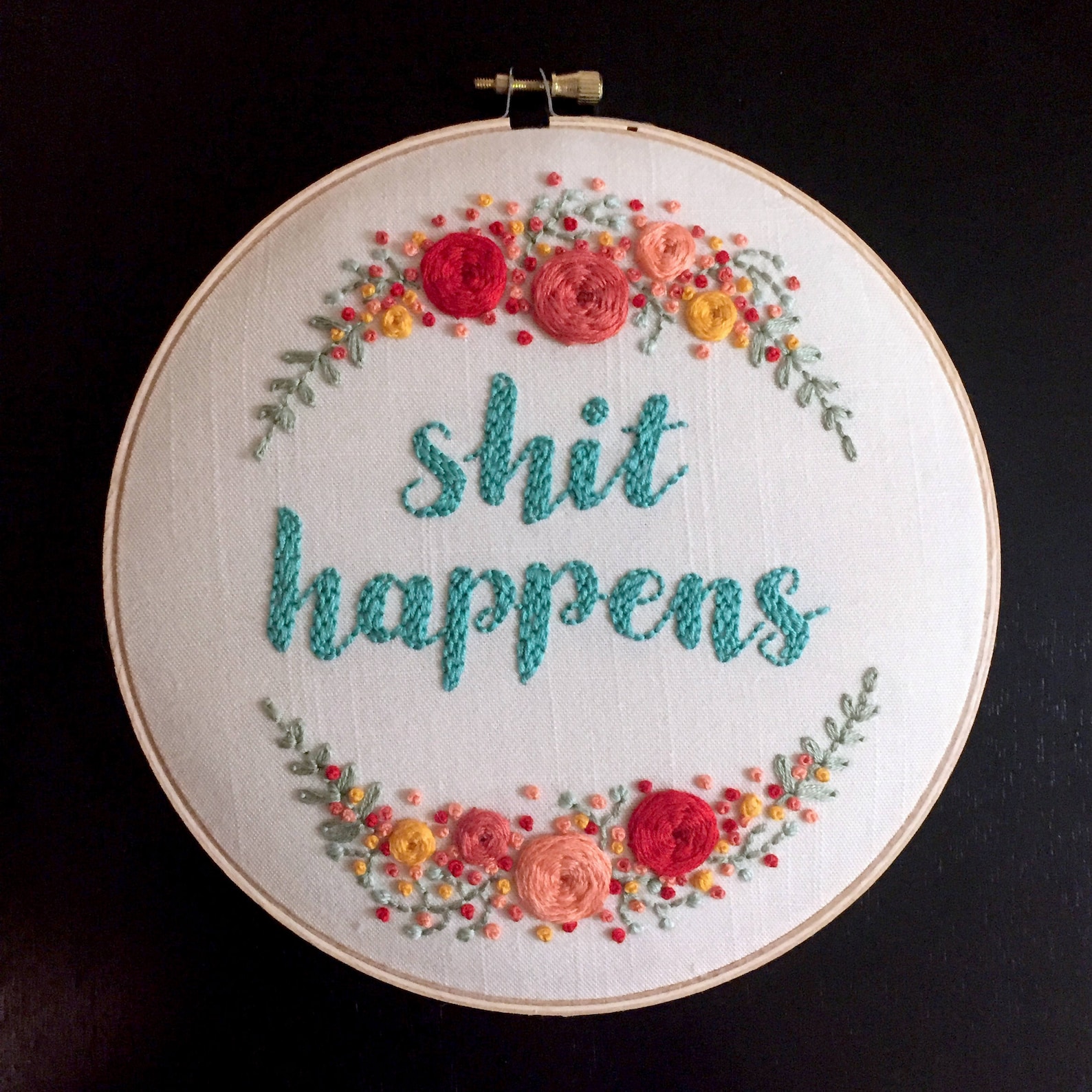 Shit Happens | PDF Embroidery Pattern With Instructions | Funny Cursing ...