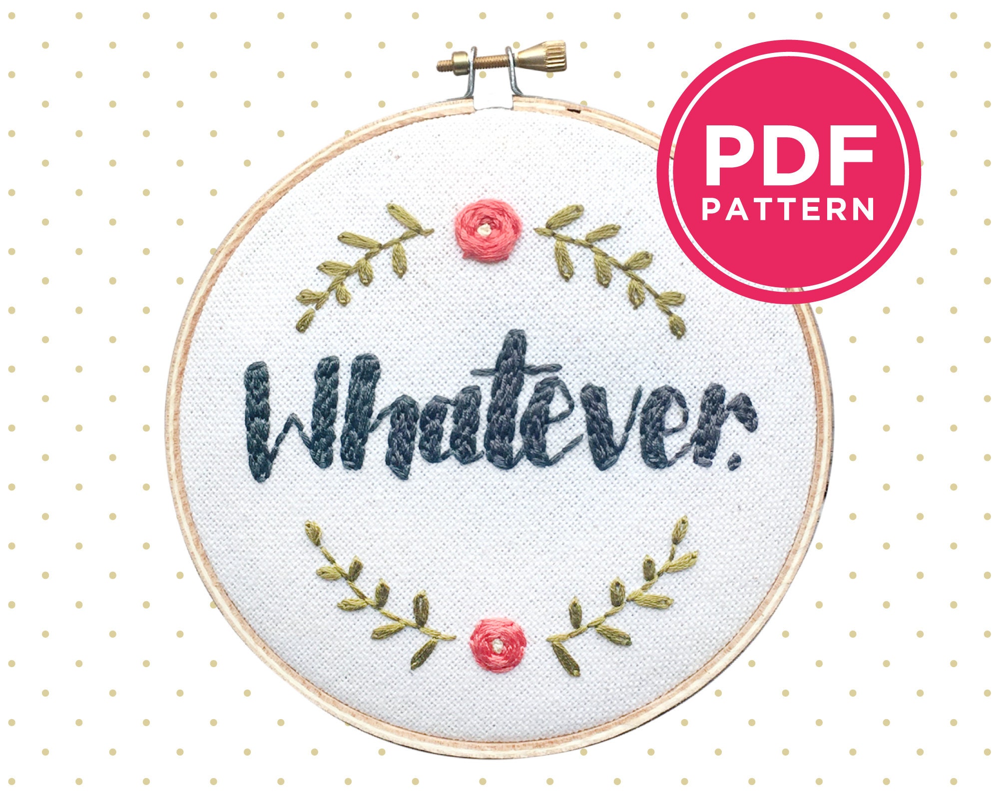 Hand Embroidered Patches embroidery pattern pdf instant download