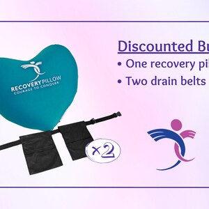 ONE Mastectomy Surgery Recovery Pillow and TWO Drain Management Belts for Breast Cancer Recovery