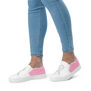 Breast Cancer Awareness Women&#39;s Slip-On Canvas Shoes-cadeau voor haar