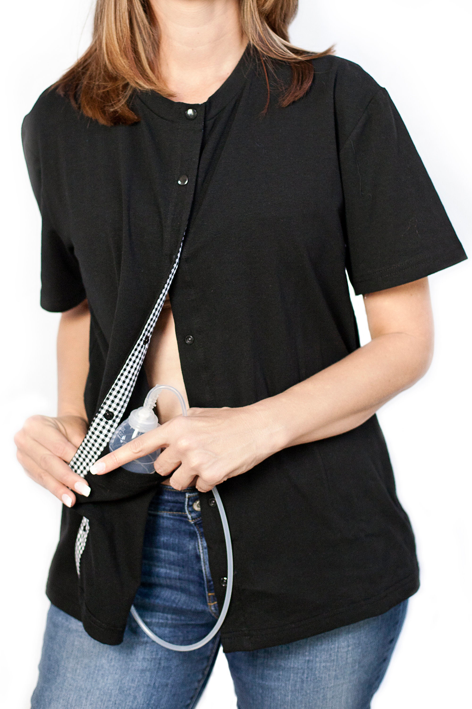 2-pack 2X Breast Cancer Mastectomy Surgery Shirt W/drain Pockets, Multi