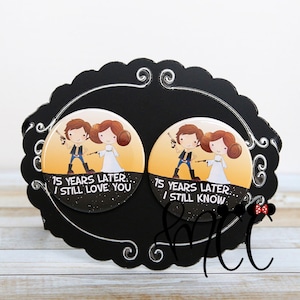 Star Wars Inspired I love you I know Anniversary Park Button Set