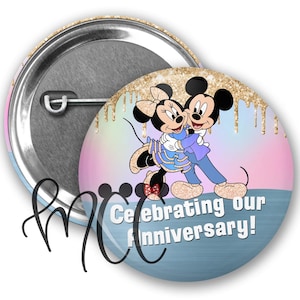 Mickey and Minnie Mouse Inspired Anniversary Park Button