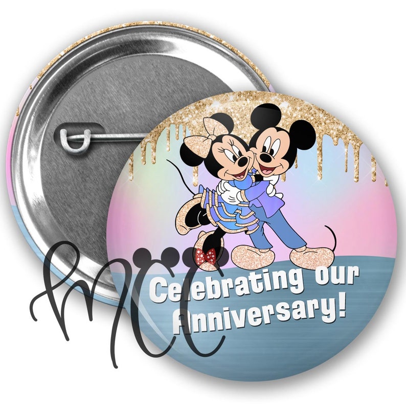 Mickey and Minnie Mouse Inspired Anniversary Park Button image 1
