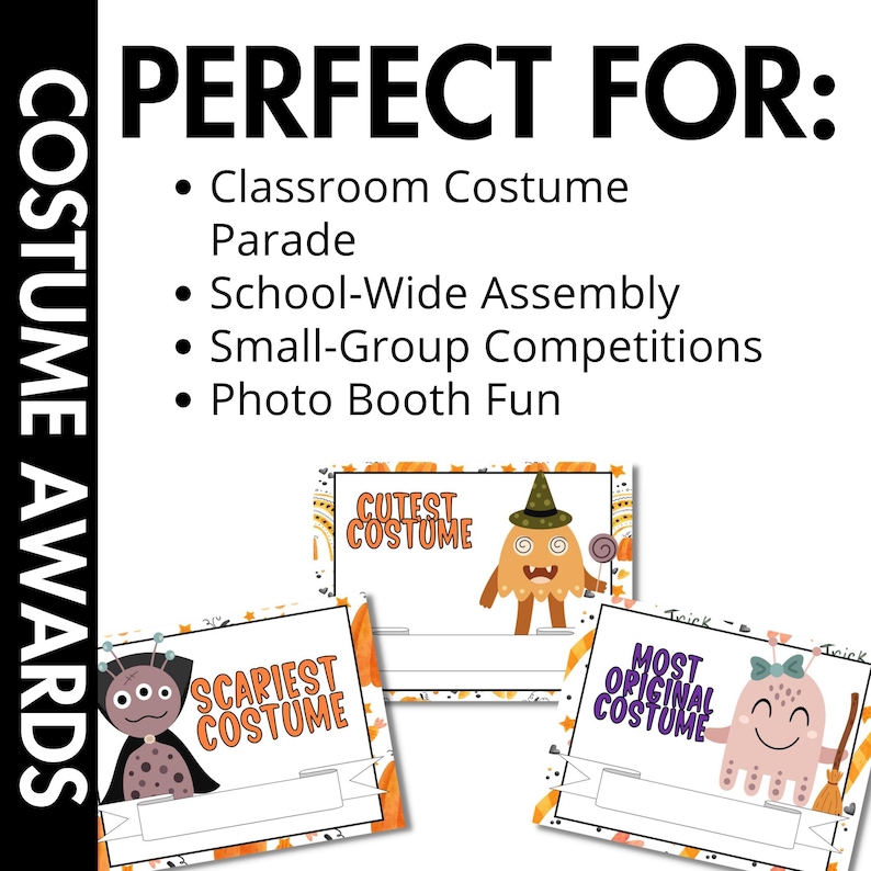 Editable Halloween Costume Awards | Printable Certificates for Kids ...