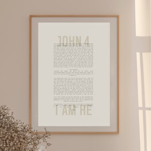 John 4, Woman at the Well, Neutral Home Wall Art, Printable Wall Art, Scripture Art, Bible Verse, Faith Based, Digital Download