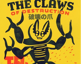 The Claws of Destruction - A3 Risograph Print