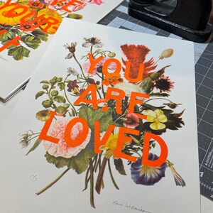 Valentine's Day Gift You Are Loved A3 Risograph Print image 2