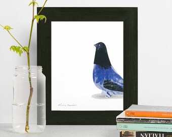 Fine Art Blue Bird Two - A3 Risograph Print 8x10