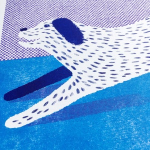 Downward Dog A3 Risograph Print image 1