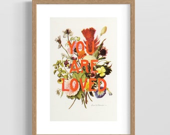 Mother Day Gift - You Are Loved - A3 Risograph Print