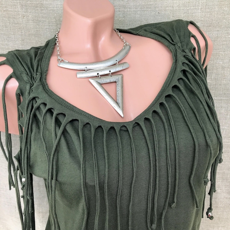Ethnic Art deco antique metal chunky necklace Large statement sterling silver boho necklace Hippie tribal medieval jewelry Bihemian