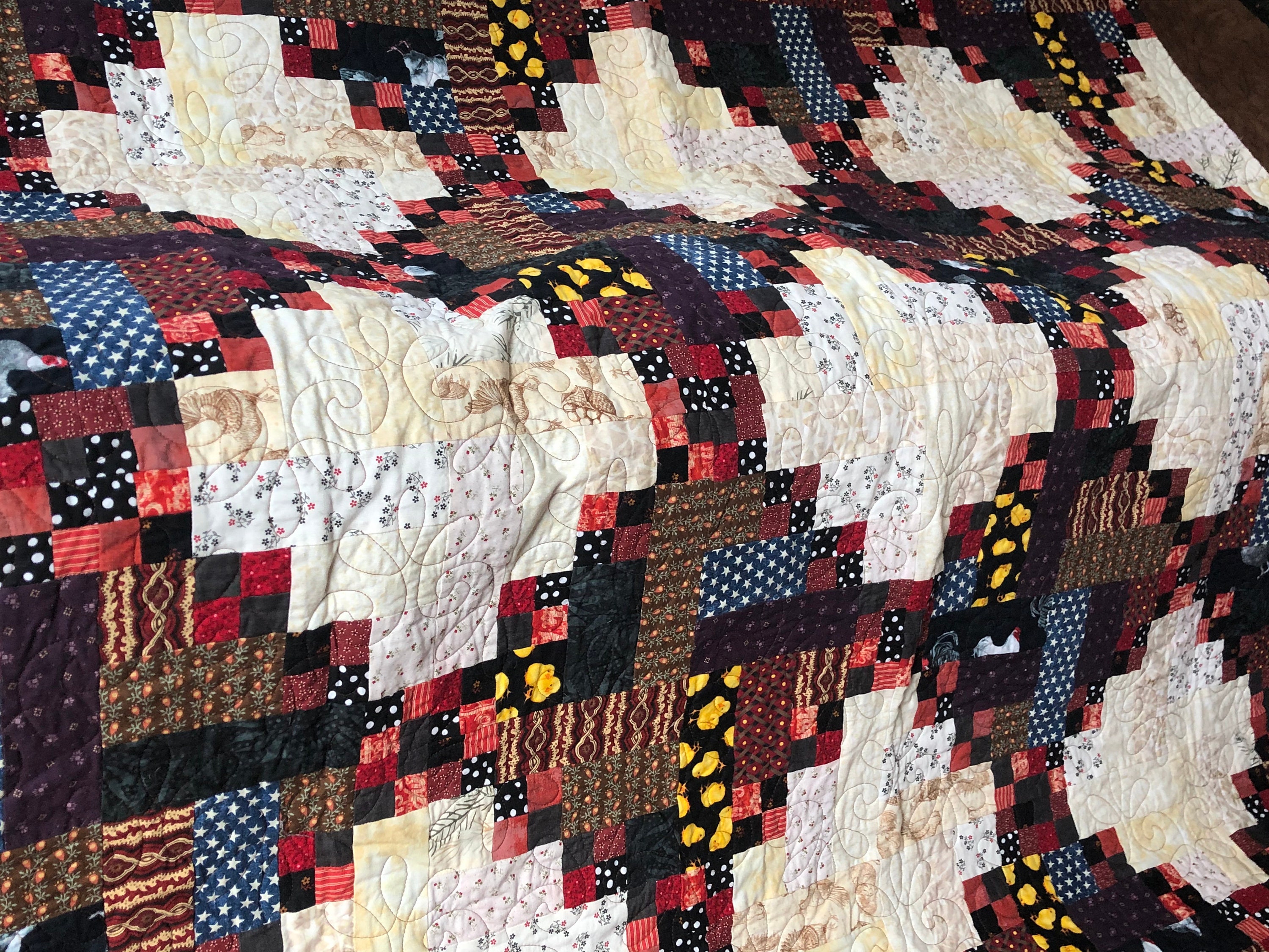 Sunshine and Shadows Log Cabin Quilt Etsy