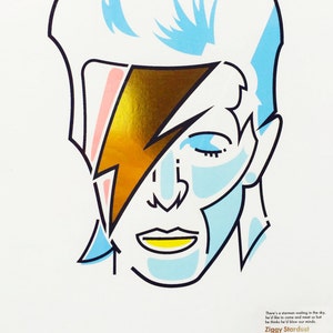 Ziggy Stardust Gold Foil Print