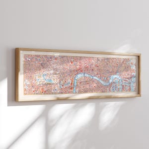 Vintage Panorama-London Karte | Siebdruck | Limitierte Auflage | Blattgold | Vintage Karte | Stadt Karte | Einzigartiger Druck | Neues Zuhause