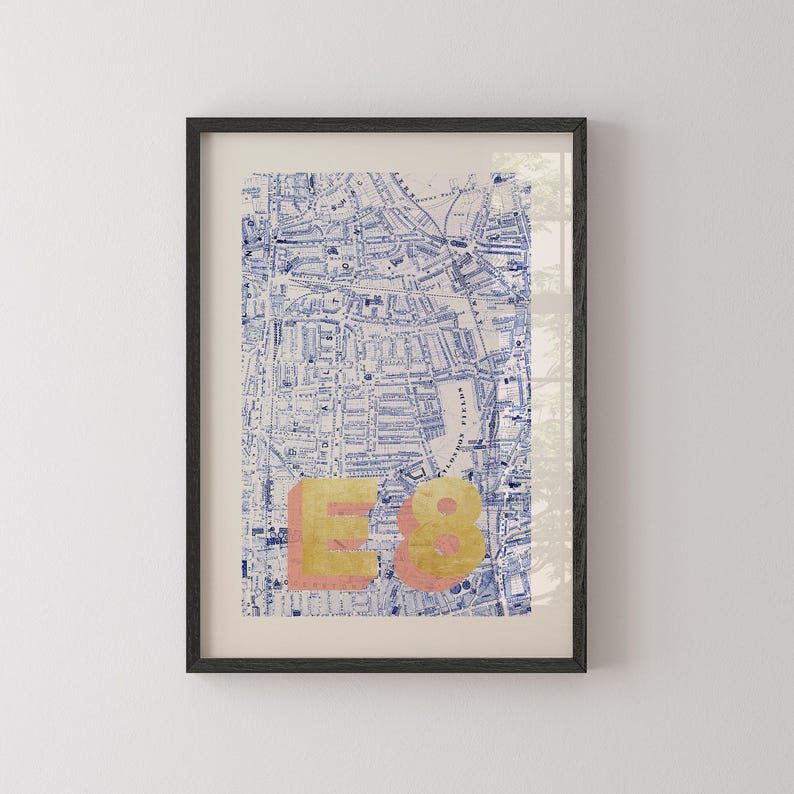 Gold Foil London Postcode Map Art Print: Custom City Artwork - Etsy UK