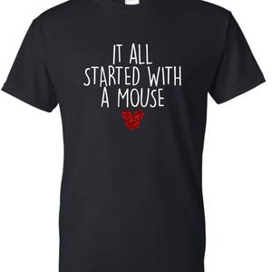 It All Started with a Mouse Disney Glitter T-shirt