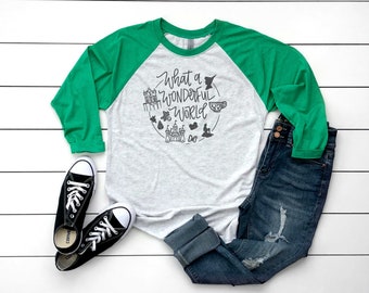 Disney What a Wonderful World Baseball Tee