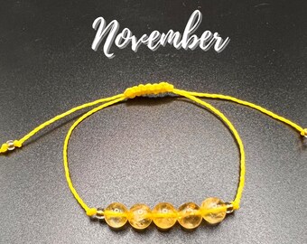 November birthstone Bracelet, Citrine Bracelet, Citrine Jewelry, Make a wish bracelet, Gift for Mom, Grandma Gift jewelry, birthday gift