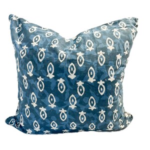 indigo batik print pillow